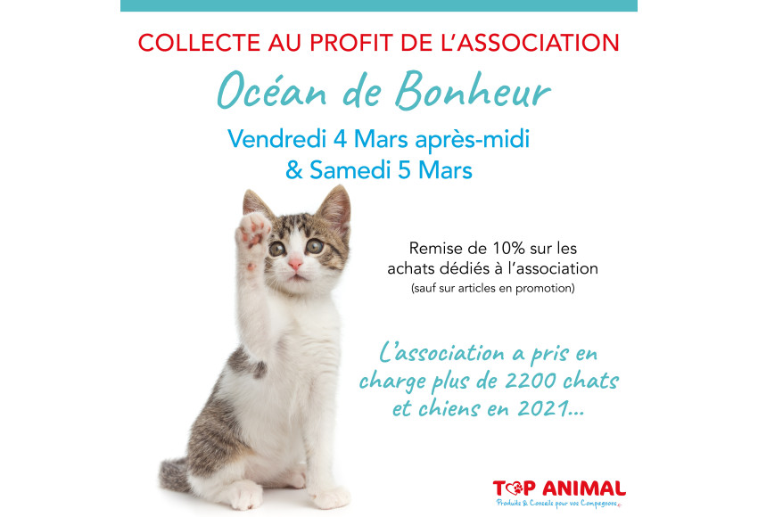 COLLECTE AU PROFIT DE L'ASSOCIATION OCEAN DE BONHEUR